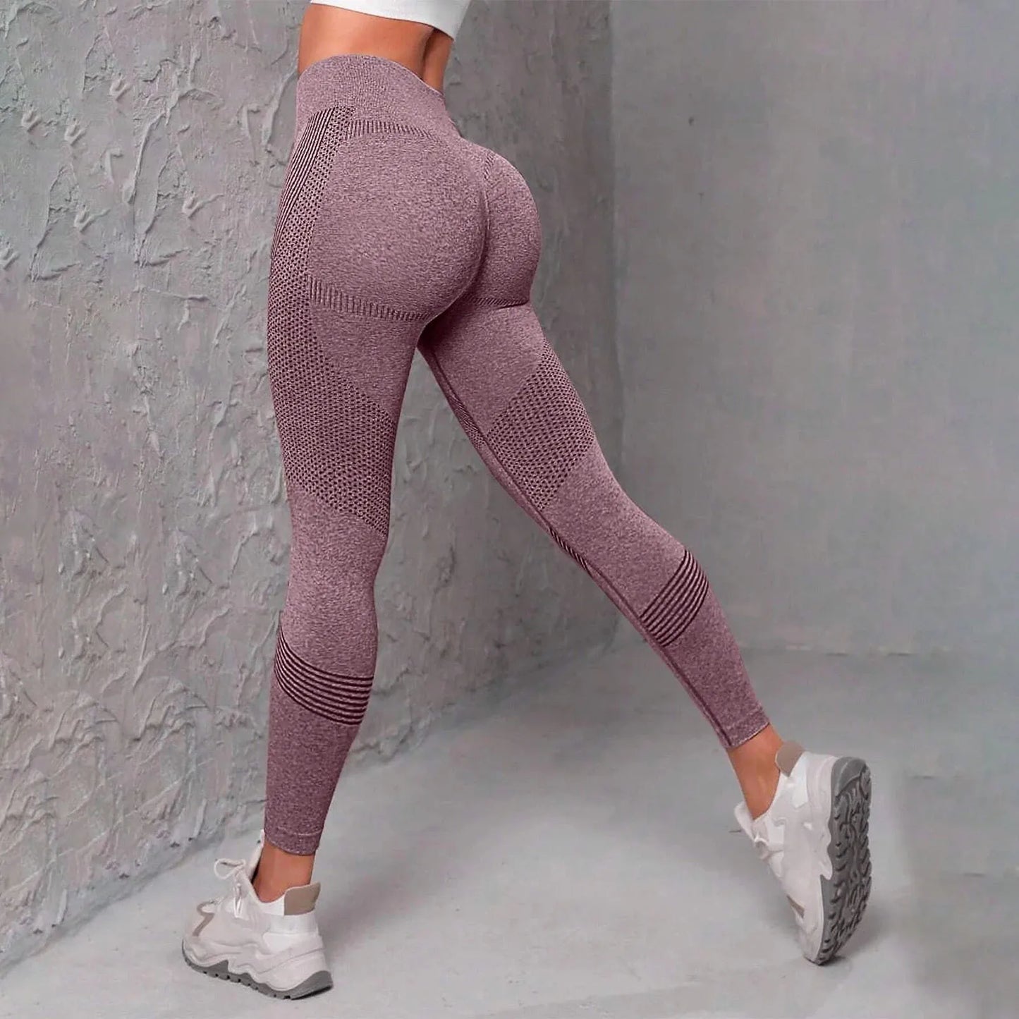 Womens' Stretchy Sport Leggings Seamless Hip Lifting Fitness Pants Tight Fit High Waist Peach Hip Yoga Trousers For Femme Casual
