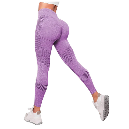 Womens' Stretchy Sport Leggings Seamless Hip Lifting Fitness Pants Tight Fit High Waist Peach Hip Yoga Trousers For Femme Casual